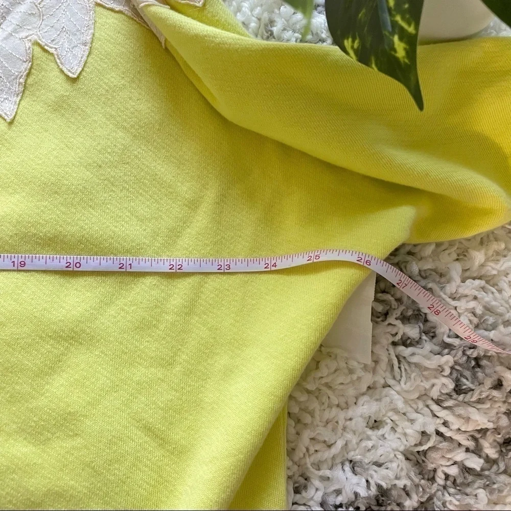 FREE PEOPLE ‘Isla’ Crochet Quarter Zip Pullover Yellow Green Size S - Picture 14 of 14